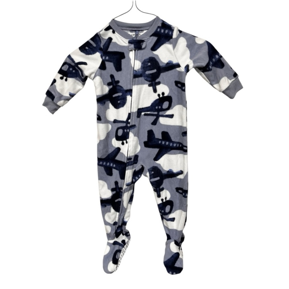 Carters | Blue White Airplane Footed Sleeper 12M‎